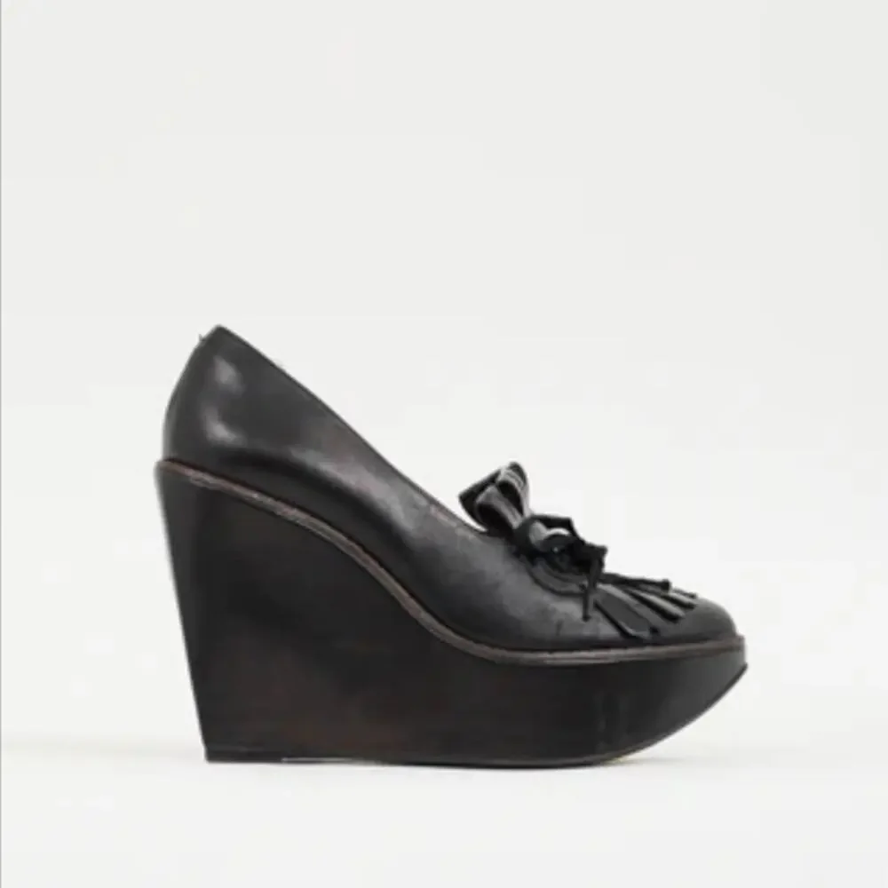 Robert Clergerie Fringe Platform Wedges - Picture 2 of 11